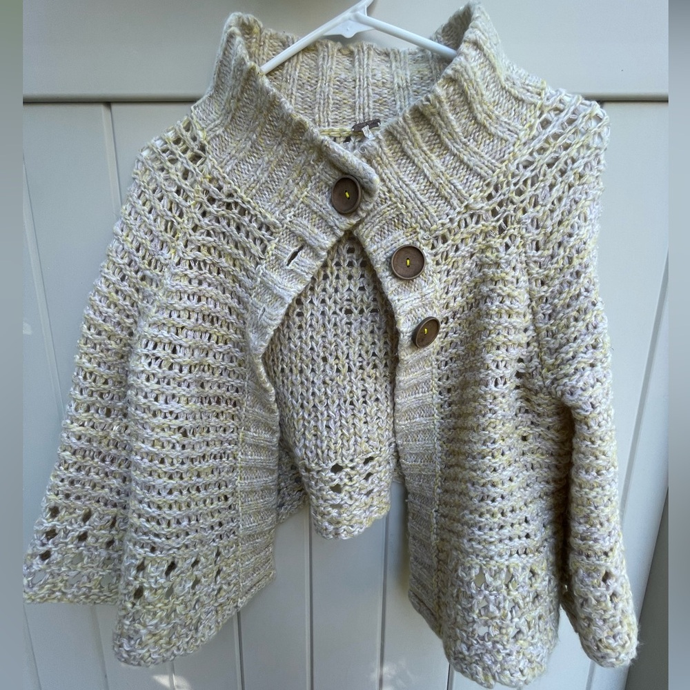 Free People Knit Wool Button-Front Women's Sweater